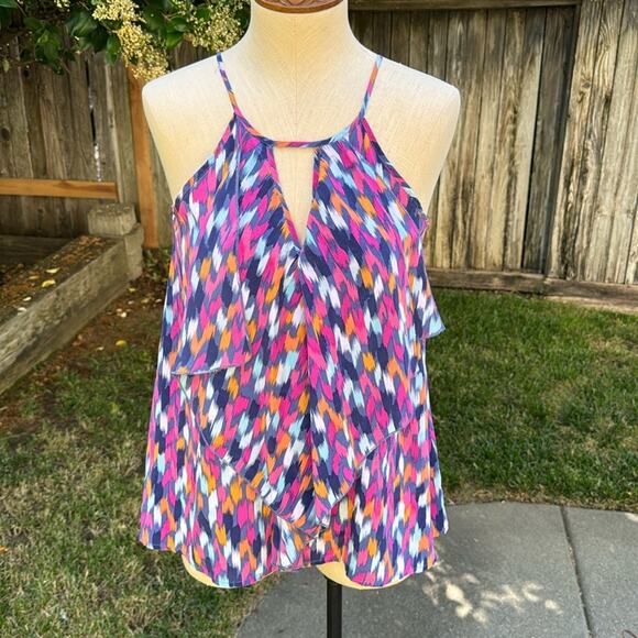 Tori Richard 100% Silk Sleeveless Geometric Abstract Blouse Women’s Size 0 - Picture 1 of 10